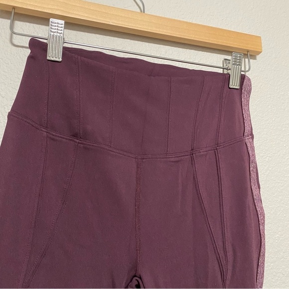 Free People Movement Wine Red Mesh Bottom Leggings - Picture 2 of 9